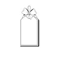Blank monochrome ribbon banners with contour of label. isolated vector