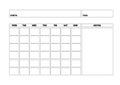 Blank Monthly Calendar Template, Undated Monthly Planner Royalty Free Stock Photo