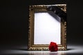 Blank mourning frame on the dark background Royalty Free Stock Photo