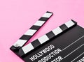 Blank movie production clapper board or slate film. Royalty Free Stock Photo