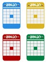 Four Blank multicolour bingo cards