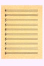Blank Music Sheet-Treble Clef Royalty Free Stock Photo