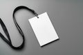 Blank nametag on gray background copy space Royalty Free Stock Photo