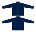 Blank Navy Blue Jacket With Hidden Placket Zipper Template Vector