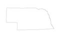 Blank Nebraska vector map silhouette illustration isolated on white background.