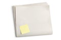 Blank Newspaper and Sticky Note Royalty Free Stock Photo