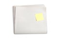 Blank Newspaper and Sticky Note Royalty Free Stock Photo