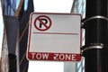 Blank No Parking Tow Zone Sign Royalty Free Stock Photo