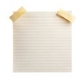 Blank note with adhesive tape isolated on white background Royalty Free Stock Photo