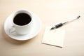 Blank note with ball pen and coffee Royalty Free Stock Photo