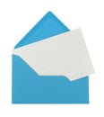 Blank note in a blue envelope