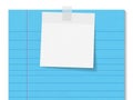Blank note on blue lined paper Royalty Free Stock Photo