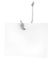 Blank note paper on a fishing hook Royalty Free Stock Photo