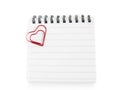 Blank note paper and heart Royalty Free Stock Photo