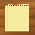 Blank Note Paper On Wooden Brown Background