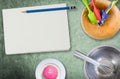 Blank notebook for cooking recipes Royalty Free Stock Photo