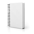 Blank notebook cover over white background