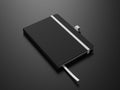 Blank Notebook with Elastic Band Closure for branding and mock up, 3d render illustration. Royalty Free Stock Photo