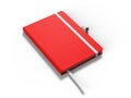 Blank Notebook with Elastic Band Closure for branding and mock up, 3d render illustration. Royalty Free Stock Photo