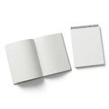 A blank notebook and a blank notepad on a white background Royalty Free Stock Photo