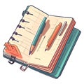 Blank notebook page with pencil and eraser Royalty Free Stock Photo