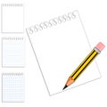 blank notebook paper & pencil Royalty Free Stock Photo