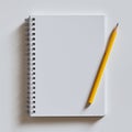 blank notebook and pencil on white background. Empty Space for your text. ai generated Royalty Free Stock Photo