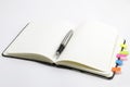 Blank notebook with silver pen Royalty Free Stock Photo