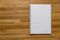 Blank notebook on wooden table, to do list