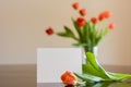 Blank Notecard with Tulips