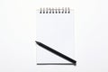 Blank notepad and black pencil isolated on white background with copy space for your text Royalty Free Stock Photo