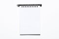 Blank notepad and black pencil isolated on white background with copy space for your text Royalty Free Stock Photo