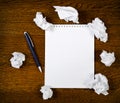 Blank notepad with ink pen Royalty Free Stock Photo