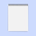Blank notepad or notebook on a spiral. Vertical book for notes. Vector isolated mocap pad image Royalty Free Stock Photo