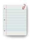 Blank notepad and a paper clip