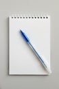 Blank notepad with pen on office wooden table Royalty Free Stock Photo
