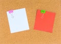 Blank notes on cork notice board Royalty Free Stock Photo