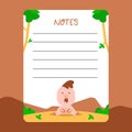 Blank notes paper with cute chick illustration