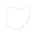 Blank Ohio vector map silhouette illustration isolated on white background.