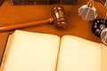 Blank old book and Legal system Royalty Free Stock Photo