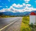 Blank old milestone on the roadside Royalty Free Stock Photo