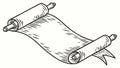 Blank Old Scroll, Ancient Parchment Vector Element Royalty Free Stock Photo