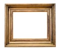 Blank old wide wooden picture frame cutout Royalty Free Stock Photo