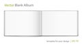 Blank of open album with cover on white background. Template