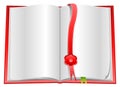 Blank open book with bookmarks Royalty Free Stock Photo