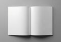 Blank open book on gray background Royalty Free Stock Photo