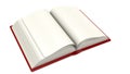 Blank open book with red cover Royalty Free Stock Photo