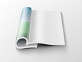 Blank Open Clear Paper Magazine 3D View