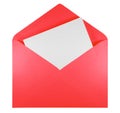 Blank open envelope - red Royalty Free Stock Photo