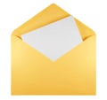 Blank open envelope - yellow